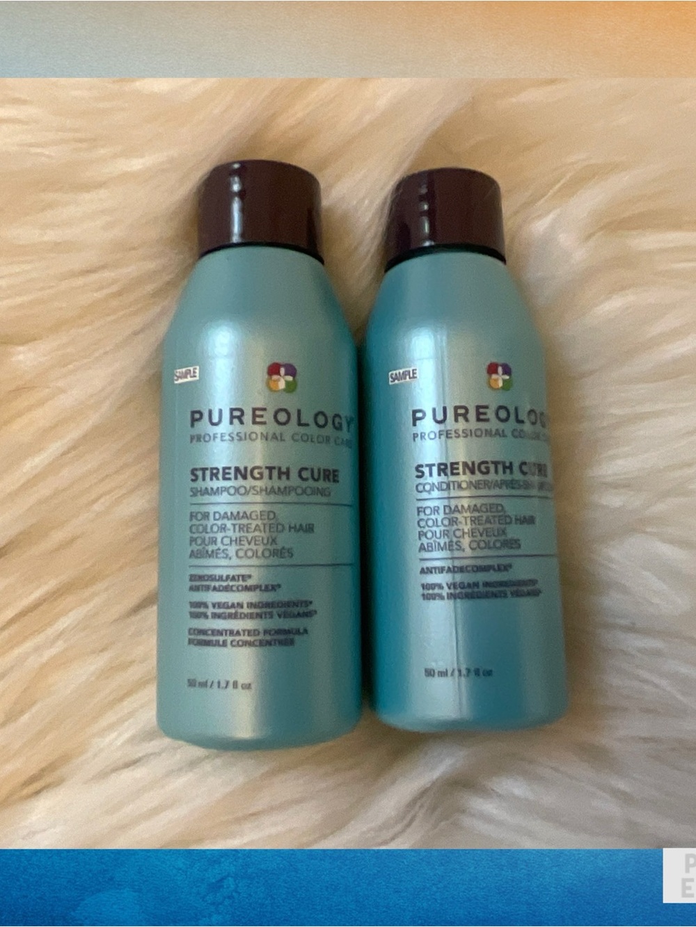 Pureology Strength Cure Shampoo & Conditioner  - New - Travel Size